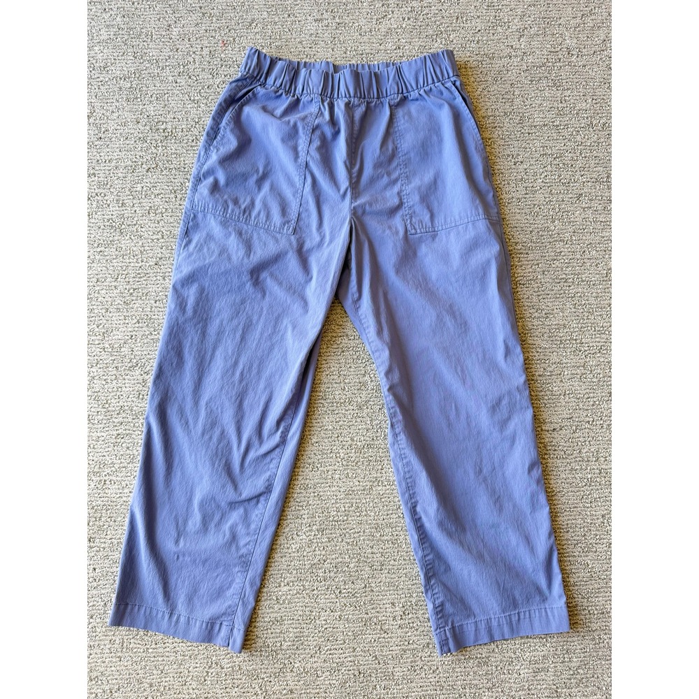 Gap Off-Duty Khaki Blue Grey Elastic Waist Straight Leg Pants Womens Medium